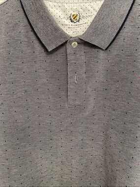 Club Room Heather Gray Polo with Micro Dot Accent